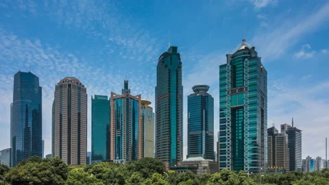 Time lapse of Skyscraper in Shanghai city Stock Footage 92491918