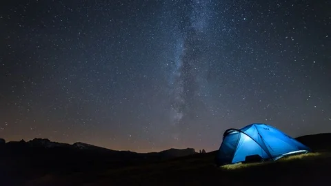 Time lapse sleeping under the stars Stock Footage