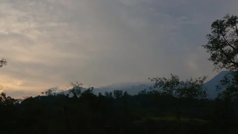 Time lapse of slow clouds passing and dense clouds rolling over the Iguaque m Stock Footage 274681871
