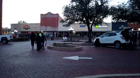 Time lapse of small downtown area during Halloween Stock Footage 255297827