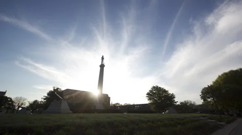 Time Lapse -  Small Town Square Sunrise Stock Footage 39545732