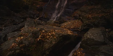 Time-lapse of small waterfall cascading over rocks Stock Footage 103818244