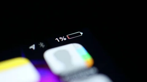 Time Lapse: A Smartphone Battery Drains Power From 100% to zero. Stock Footage 83540863