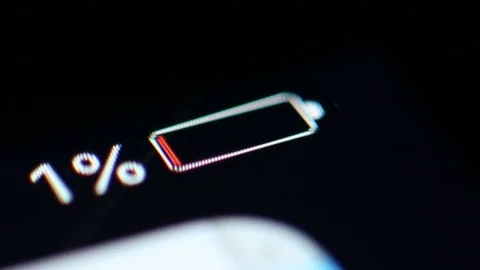 Time Lapse: A Smartphone Battery Drains Power. Stock Footage 83540871