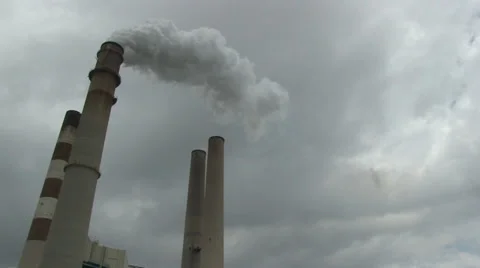 TIME LAPSE: Smokestacks Stock Footage 36567309