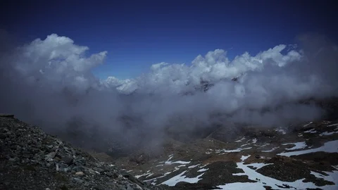 Time Lapse of Snow Capped Mountain Iconic Nature Swiss Alps Winter Switzerland Video stock 98047005