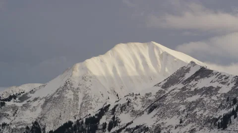 Time Lapse of Snow Covered Tyrolean Alps Peak near Heiterwang Stock Footage 63585448