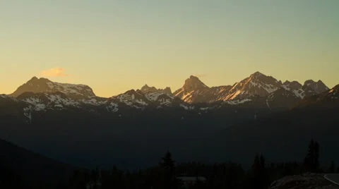 Time lapse of snow mountain at sunset time Stock Footage 32184604
