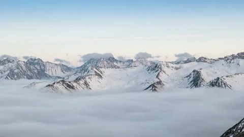 Time lapse snow mountains scene of Sichuan Balang mountain Stock Footage 131065513