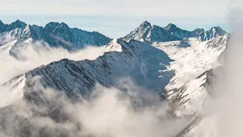 Time lapse snow mountains scene of Sichuan Balang mountain Stock Footage 131065532
