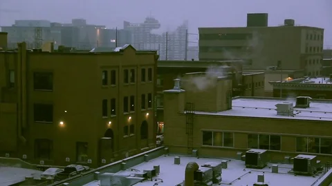 Time Lapse Of Snowfall At Dusk Stock Footage 72443471