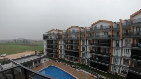 Time lapse snowfall, sky and buildings Video stock 151587079