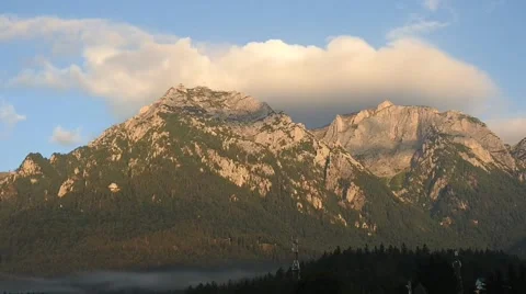 Time lapse of snowy mountains during the day Stock Footage 222112553