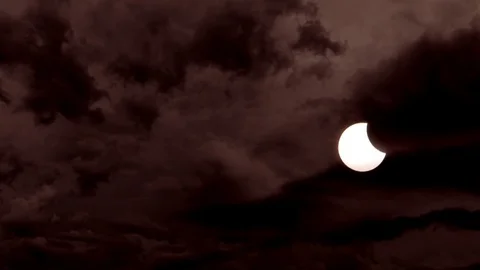 Time lapse of solar eclipse Stock Footage 79105649
