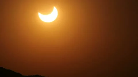 Time Lapse Solar Eclipse Sunset 動画素材 11058403