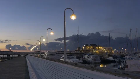 Time lapse of Sopot molo at evening. Video stock 111277166