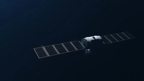 Time-lapse space station flying around the globe in orbit. loop animation. mi Video stock 158941960