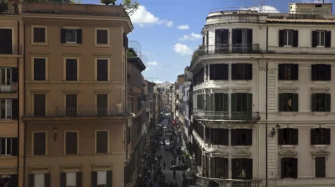 Time lapse from the Spanish Steps to the city of Rome Italy Stock Footage 46084045