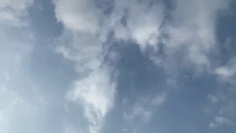 Time lapse of sparse clouds against blue sky Stock Footage 124266643