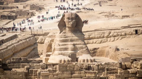 Time Lapse of the Sphinx Daytime at Giza - Egypt Stock Footage 58511906