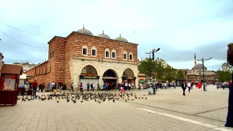 Time Lapse Spice Bazaar Egyptian Bazaar in Istanbul During Pandemic Stock Footage 143903536