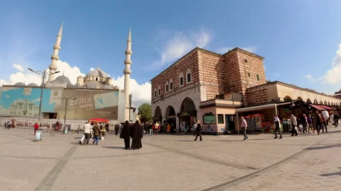 Time Lapse Spice Bazaar Egyptian Bazaar in Istanbul During Pandemic Stock Footage 143903613