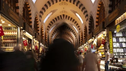 Time lapse of the Spice Bazaar in Istanbul, Turkey. 4K Stock Footage 171267044