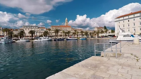 Time lapse of Split harbour, Croatia. Stock Footage 94765923