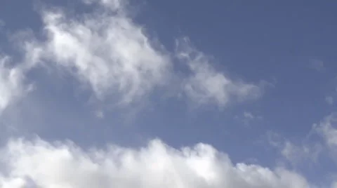 Time lapse of spring clouds in a blue sky above Oak View, California. Stock Footage 1025936