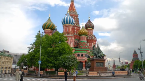 Time-lapse of St. Basil's Cathedral Moscow. Stock Footage 52319866