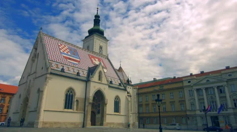 Time lapse of St Marks Square, Croatia, Europe Stock Footage 40102809