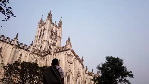 Time lapse of St Paul Cathedral, Kolkata Stock-Footage 145419313