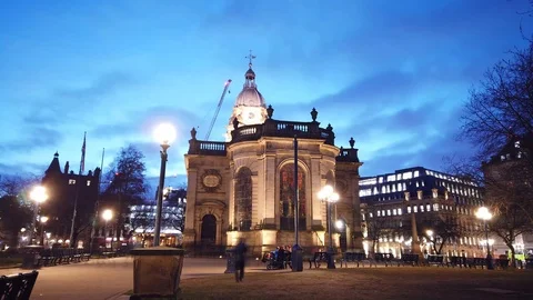 Time lapse St. Philip's Cathedral birmingham uk Stock Footage 103820459