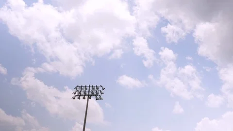 Time Lapse of Stadium Lights with clouds passing overhead Stock Footage 113258138