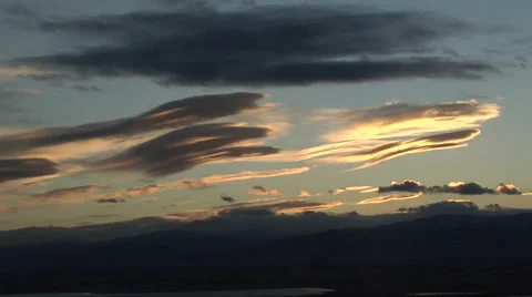 Time Lapse Standing Lenticular Mountain Wave Clouds Stock Footage 54732238