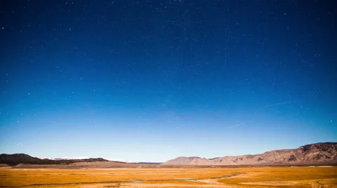 Time Lapse - Starry Night with Mountain Range Stock Footage 46489952