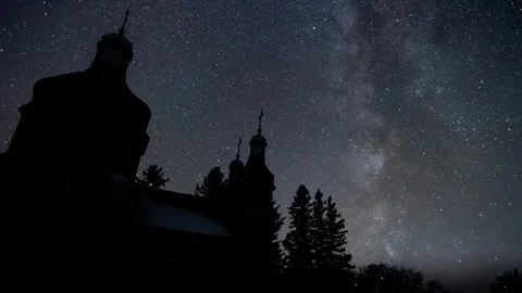 Time lapse of a starry night sky that includes the Milky Way  Stock Footage 249347925