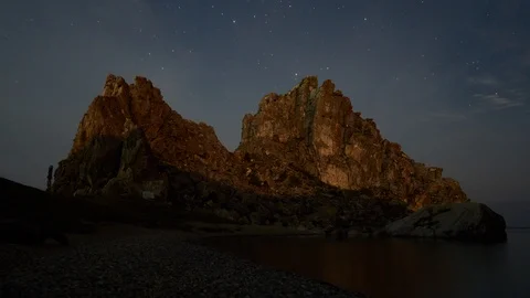 Time lapse of the starry sky on Baikal Stock-Footage 114669705