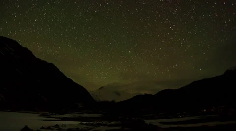 Time lapse of stars behind mountain Cho Oyu. Nepal Stock Footage 41762945