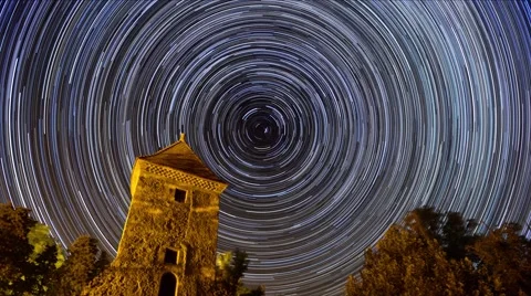 Time lapse stars long trails Stock Footage 53977563