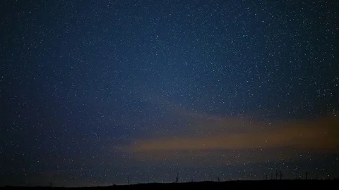 Time Lapse Stars over dead forest hillside mountains Oregon Stock Footage 81574097