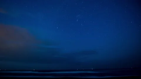 Time lapse of the stars over the ocean, Chiba Prefecture, Japan Stock Footage 58931982