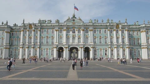 Time-lapse of State Hermitage (Winter Palace) Видео 80754541