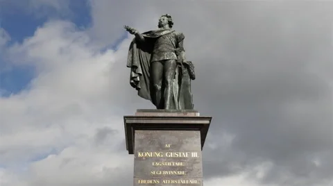 Time Lapse of Statue of Konung Gustaf III Stock Footage 62008404