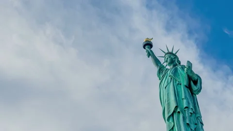 Time Lapse of Statue of Liberty, USA. 4K Stock Footage 143281387