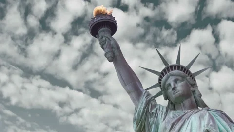 Time Lapse of Statue of Liberty, USA. Stock Footage 143281624