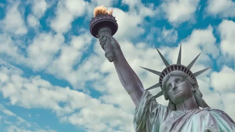 Time Lapse of Statue of Liberty, USA. 4K Stock Footage 143292427