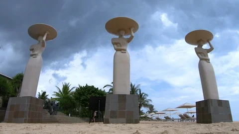 Time lapse. statues on a background of clouds Stock Footage 105919469