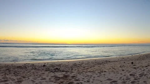 Time-lapse of still view look out of orange sun setting sunset at the far ocean  Stock Footage 245446553