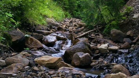 Time lapse of stones in the mountain river Stock Footage 71325475
